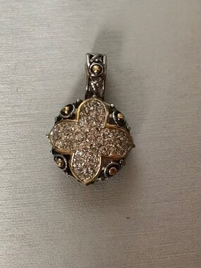 John Hardy style 925 pendant w/ simulated diamonds